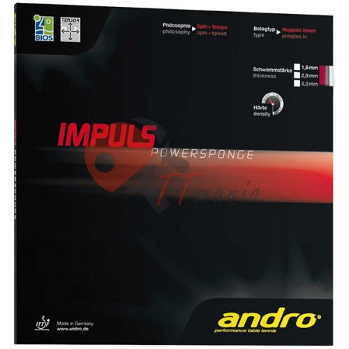 Накладка теннисной ракетки Andro Impuls Powersponge, код: ANR-197