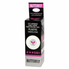 Мячи теннисные Butterfly S40+ 3* ITTF (3 шт), код: 2585-TT